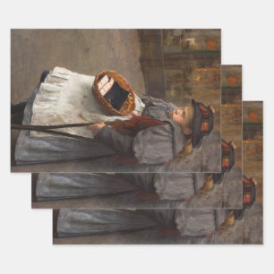 Matchstick Girl Poor Street Urchin Urban Poverty Wrapping Paper Sheet