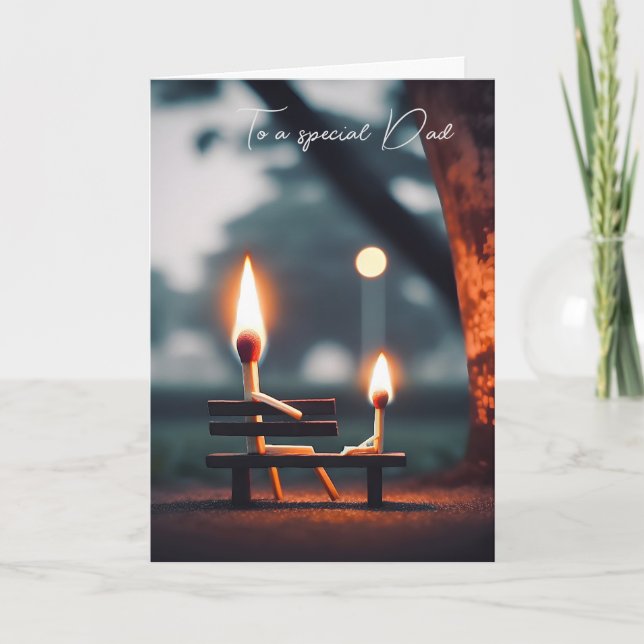 Matchsticks On a Bench for Father's Day Card (Front)