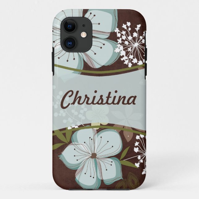 Mate ID™ iPhone 5 Case Hawaiian Blue Flower (Back)