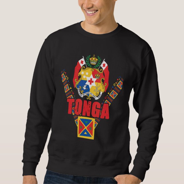 Mate Ma'a Tonga Tribal Patern Sweatshirt (Front)