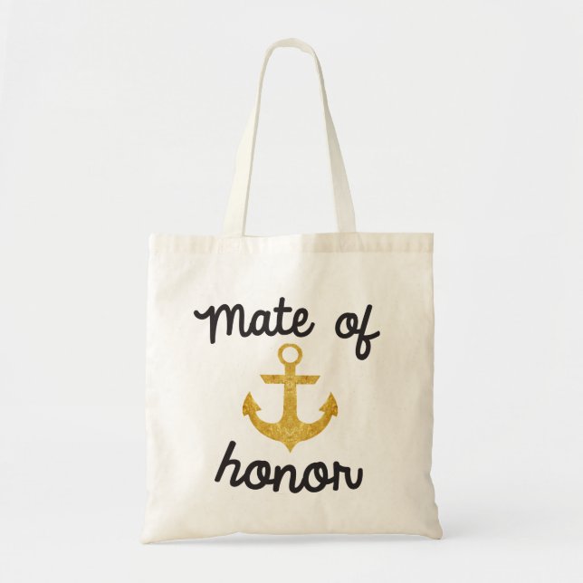 Mate Of Honour Nautical Anchor Tote Bag (Front)