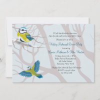Mated Snow Birds Rehearsal Dinner Party Inv