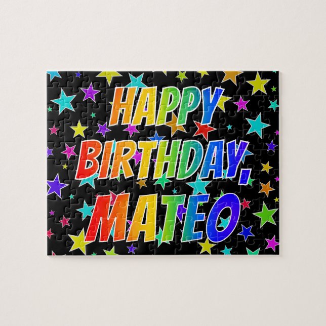 "MATEO" First Name, Fun "HAPPY BIRTHDAY" Jigsaw Puzzle (Horizontal)