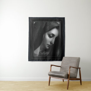 Mater Dolorosa Engraving by Carlo Dolci Tapestry