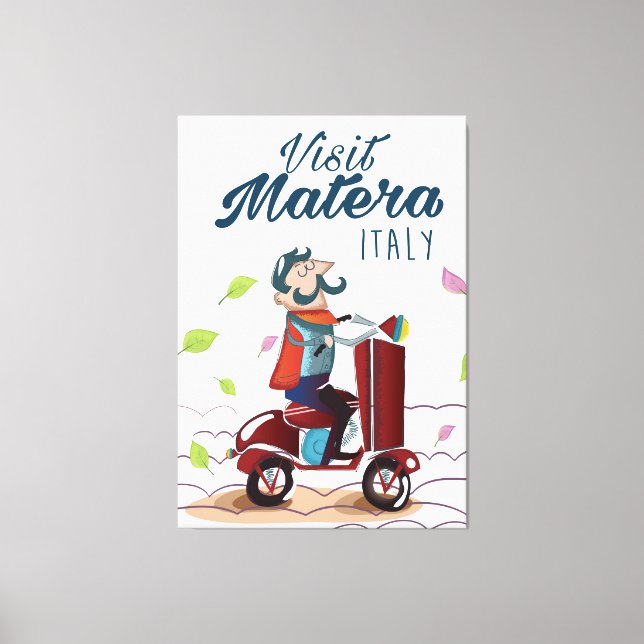Matera Italy Cartoon Scooter travel print (Front)