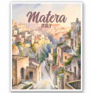 Matera Italy Sassi Personalized Watercolor Vintage