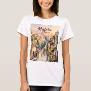Matera Italy Sassi Personalized Watercolor Vintage T-Shirt