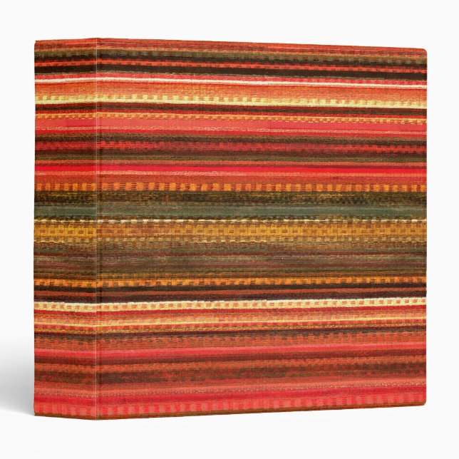 Material Textile Stripes Red Orange and Green Binder (Front/Spine)