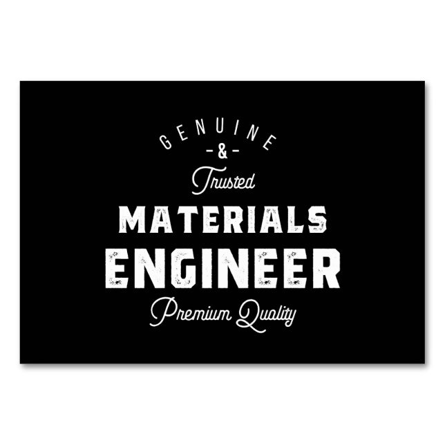 materials engineer gift table number (Front)