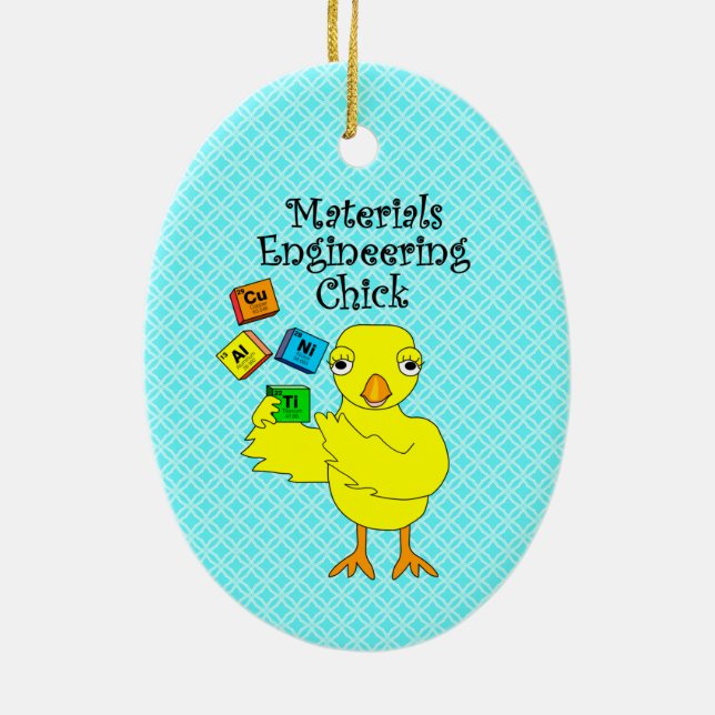 Materials Engineering Chick Ceramic Ornament (Back)