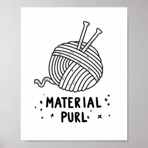 Matériel Purl Fabrique Tricot Pun Poster