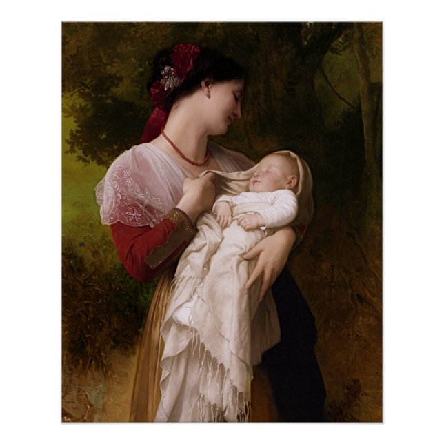 Maternal Admiration by William Adolphe Bouguereau Poster (Front)