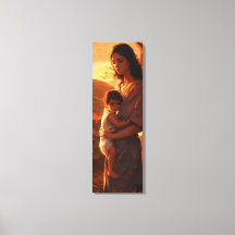 Maternal Bonds: Digital Art Stretched Canvas Print