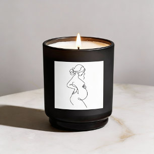 Maternal Elegance: Pregnant Women Line Art Classic Round Sticker