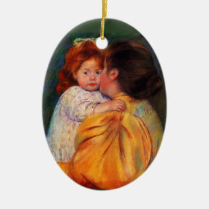 Maternal Kiss Ceramic Ornament