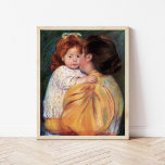 Maternal Kiss | Mary Cassatt Poster<br><div class="desc">Maternal Kiss (1896) by American impressionist artist Mary Cassatt. Original fine art pastel portrait depicts a mother holding her young daughter and giving her a kiss on the cheek.
Use the design tools to add custom text or personalize the image.</div>