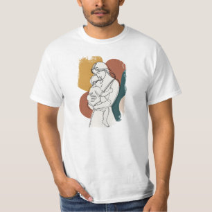 Maternal Serenity: A Minimalist Embrace T-Shirt