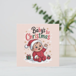 Maternity Baby's 1st Christmas Pregnancy Announce Holiday Card