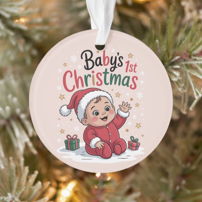 Maternity Baby's 1st Christmas Pregnancy Announce Ornament (Tree)