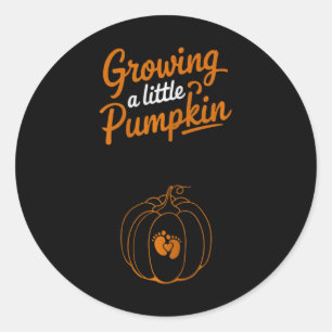 Maternity Growing A Little Pumpkin Thanksgiving Pr Classic Round Sticker