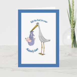 Maternity leave , stork and baby card