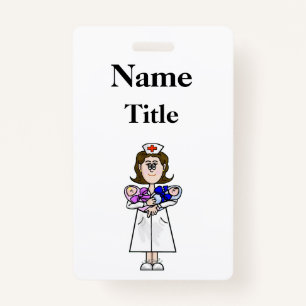 Maternity Nurse With Babies Badge Customize It!