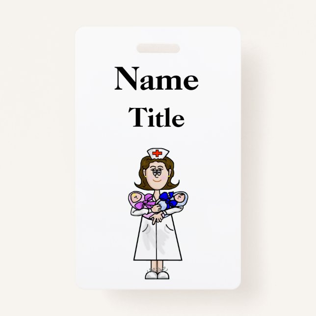 Maternity Nurse With Babies Badge Customize It! (Front)