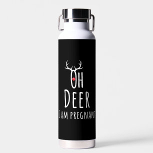 Maternity Pregnancy Pregnant Baby Christmas Deer Water Bottle