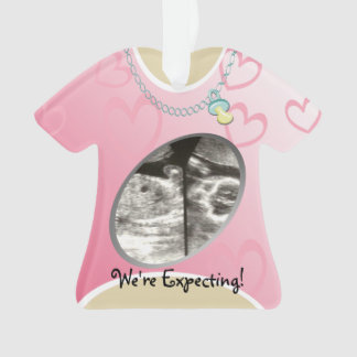 Maternity Shirt Pink Baby Announcement Ornament