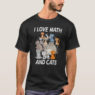 Math  12 Year Old Kid Kitten  I Love Math And Cats T-Shirt