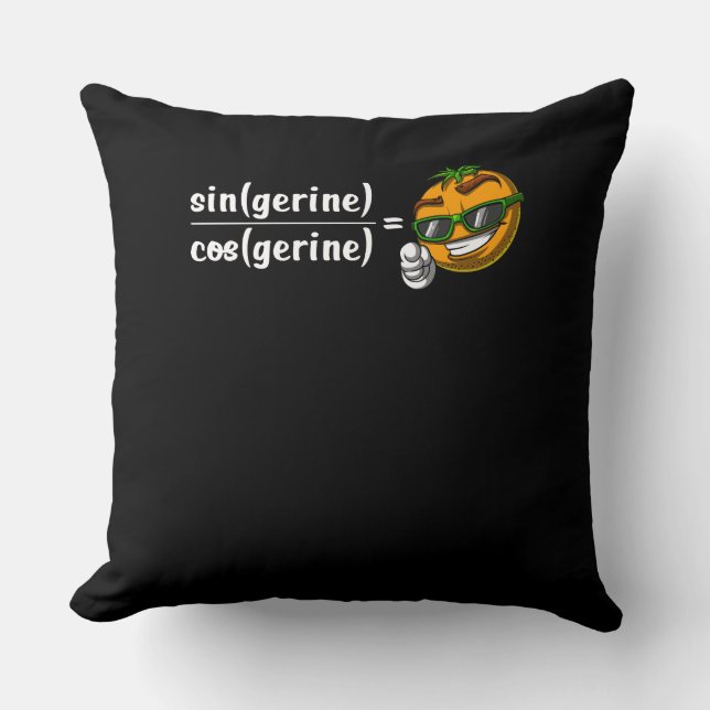 Math Algebra Tangerine Funny Science Joke Throw Pillow (Front)