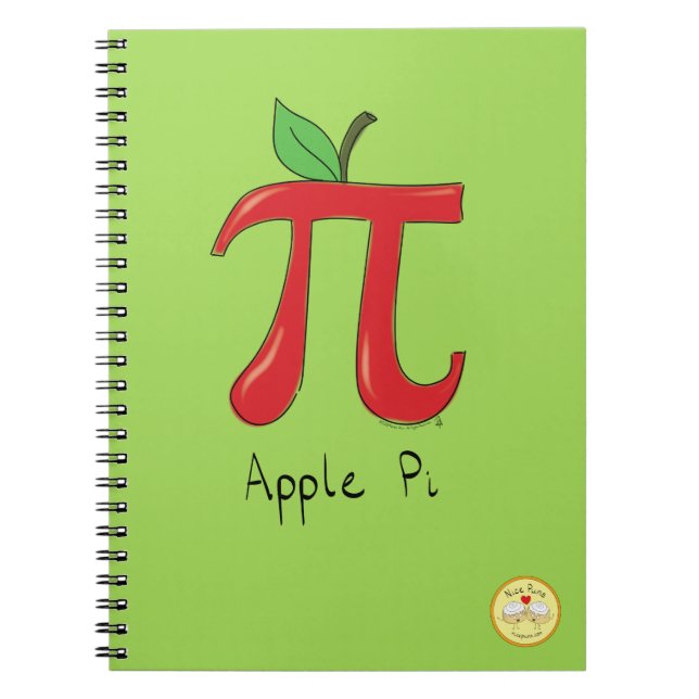 Math Apple Pi Symbol Teacher Cute Cartoon Notebook (Front)