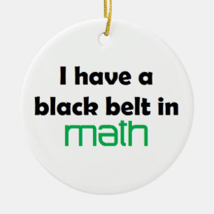 Math black belt ceramic ornament