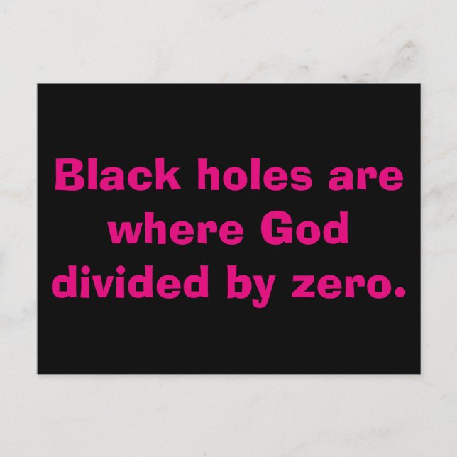Math Black Hole Postcards (Front)