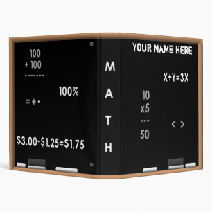 Math blackboard binder