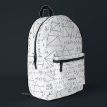 Math Calculations and Shapes Personalized Printed Backpack<br><div class="desc">Math and statisticians design pattern sling bag for any nerd. Add a name by clicking the "Personalize" button. A perfect blend of style and functionality. Features a unique pattern background, this bag adds a pop of personality to your everyday ensemble. Whether you're running errands or exploring the city, its adjustable...</div>