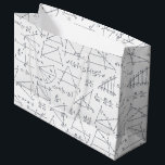 Math Calculations Illustrations School Teacher Large Gift Bag<br><div class="desc">Math calculations and equations with graphs illustrations to wow a math nerd or teacher. Perfect gift for any mathematics lover,  accountant,  or physicist</div>