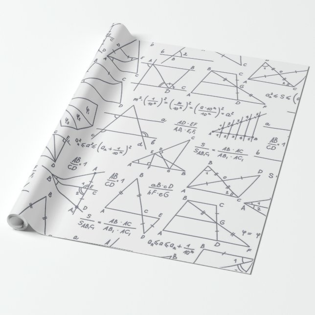 Math Calculations Illustrations School Teacher Wrapping Paper (Unrolled)