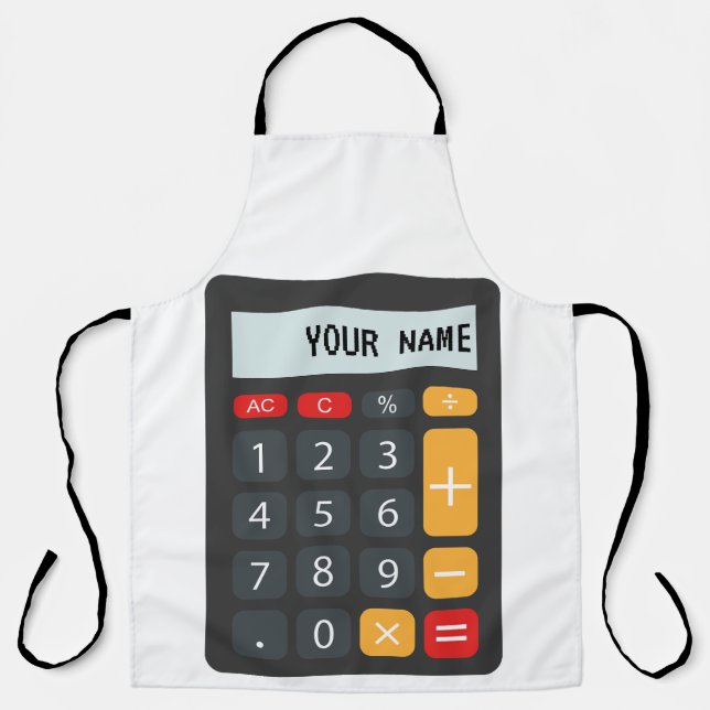 Math Calculator Personalized Name Apron (Front)