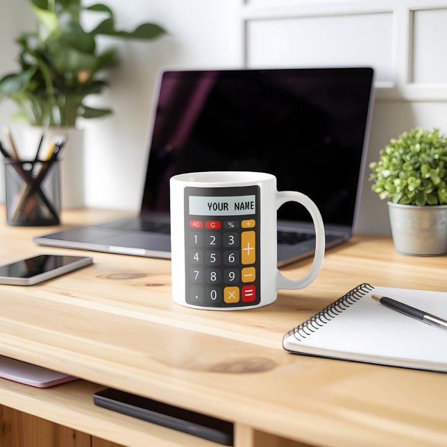 Math Calculator Personalized Name Coffee Mug (Creator Uploaded)
