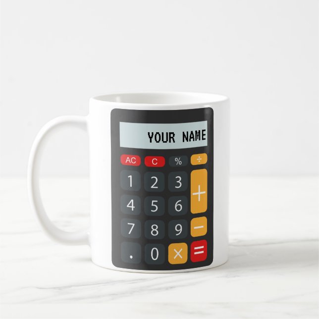 Math Calculator Personalized Name Coffee Mug (Left)