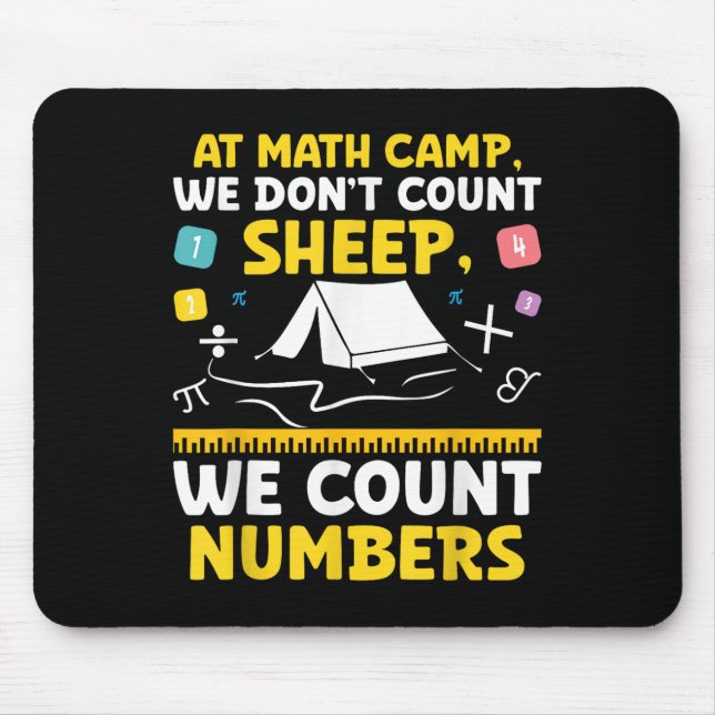 Math Camp Math Camper Mathematician Camping Mathem Mouse Pad (Front)