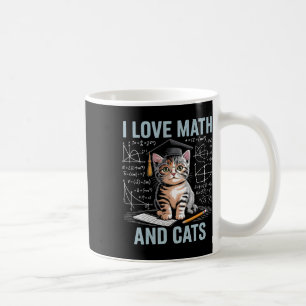 Math Cat Lover Funny Math Teacher I Love Math And Coffee Mug