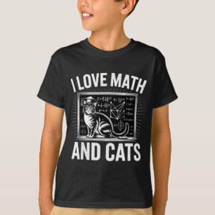 Math Cat Lover Funny Math Teacher I Love Math And  T-Shirt