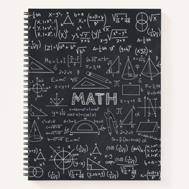 Math Chalkboard Formulas Notebook (Front)
