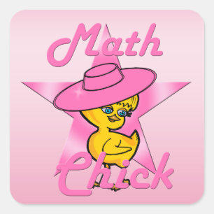 Math Chick #8 Square Sticker