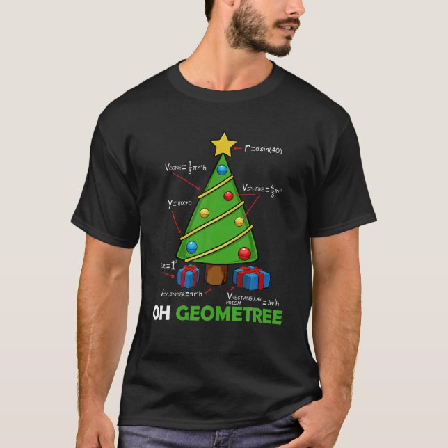 Math Christmas Geometry Mathematic Lover Nerd Teac T-Shirt (Front)