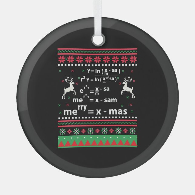 MATH CHRISTMAS GLASS ORNAMENT (Front)