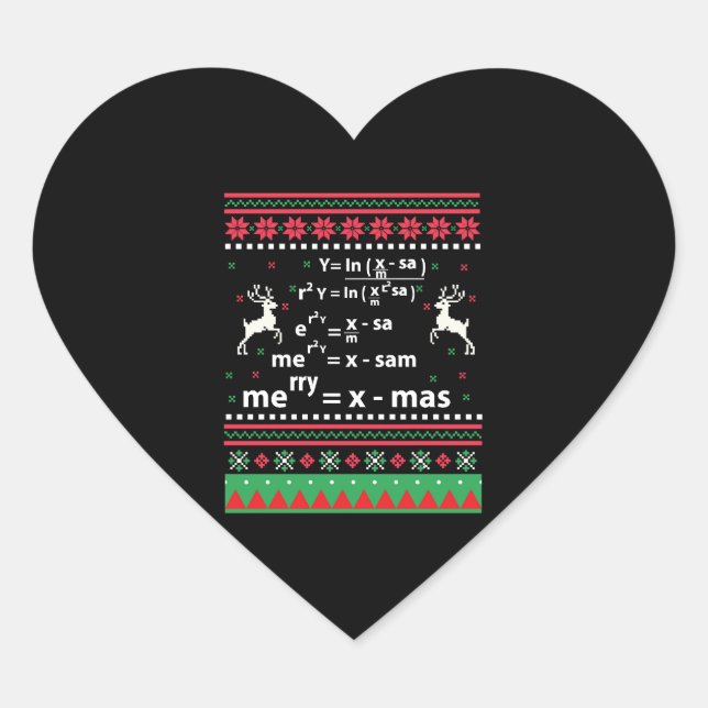 MATH CHRISTMAS HEART STICKER (Front)