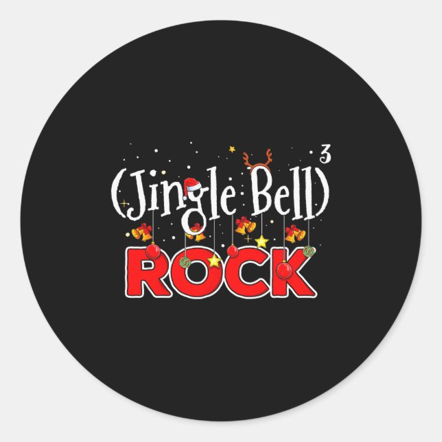 Math Christmas Jingle Bells Rock Math Funny Christ Classic Round Sticker (Front)